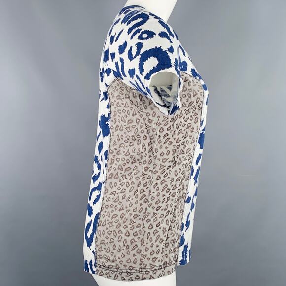 COMME des GARCONS Size M White Blue Grey Cotton Animal Print T-Shirt - Picture 2 of 7